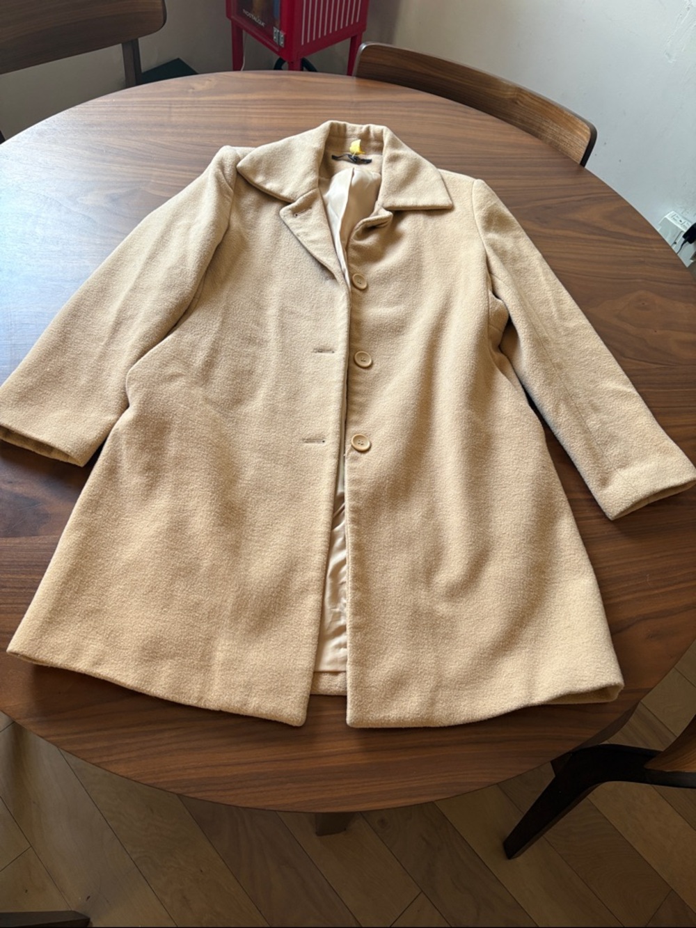 Chadwicks Women's Camel Single-Breasted Pea Coat